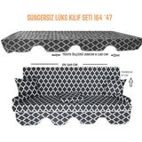 3 Kişilik Lüks Salıncak Kılıf Seti Süngersiz Karaçatı Desen 164X47