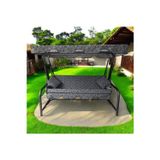 3 KİŞİLİK SALINCAK LÜKS KILIF SETİ 10CM SÜNGERLİ GRİ ÖRÜMCEK DESEN 164*47*10