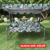 3 KİŞİLİK SALINCAK LÜKS KILIF SETİ 10CM SÜNGERLİ YAPRAK DESEN 164X47x10 CM