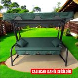 3 KİŞİLİK SALINCAK LÜKS KILIF SETİ 10CM SÜNGERLİ YEŞİL 164X47x10 CM