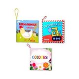 3 Kitap Tox İngilizce Çiftlik Hayvanları , Renkler ve İş Makinaları Kumaş Sessiz Kitap E119 E118 E129 - Bez Kitap , Eğitici Oyuncak , Yumuşak ve Hışırtılı