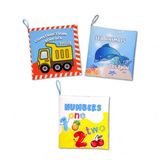 3 Kitap Tox İngilizce Rakamlar , İş Makinaları ve Deniz Canlıları Kumaş Sessiz Kitap E118 E122 E128 - Bez Kitap , Eğitici Oyuncak , Yumuşak ve Hışırtılı
