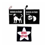 3 Kitap Tox Siyah-Beyaz Evcil, Vahşi Hayvanlar ve Bebek Kumaş Sessiz Kitap T060 T137 T138 - Bez Kitap , Eğitici Oyuncak , Yumuşak ve Hışırtılı