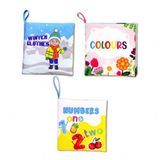 3 Kitapingilizce Kışlık Giysiler , Renkler Ve Rakamlar Kumaş Sessiz Kitap E124 E129 E128 - Bez Kitap