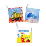 3 Kitapingilizce Rakamlar , İş Makinaları Ve Deniz Canlıları Kumaş Sessiz Kitap E118 E122 E128 - Bez Kitap