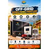 3 Kw Offgrid Güneş Enerjisi Paketi 2925Wh Panel 25.6V 100Ah Lityum Batarya Bağ Evi, Karavan, Yayla Evi