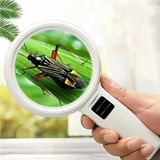 3 Led Isikli Buyutec 30X Kat Buyutme Oranli 9Cm (90Mm) Cift Katmanli Lup Mercek Camli 110 Mm Cerceve