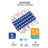 3 LED Parmak Modülü 1.5W 2835 Smd Mercekli 12V Beyaz Gün Işığı Mavi Kırmızı Yeşil 5'li