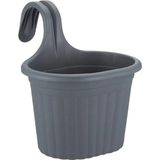 3 Litre Antrasit Gri Askılı Balkon Saksısı Dekoratif Plastik Saksı Tombik No1