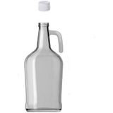 3 Litre Kulplu Galon Cam Şişe Yağlık Plastik Kapaklı Şeffaf Yağdanlık