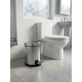 3 Litre Paslanmaz Çelik Pedallı Çöp Kovası - Banyo ve Mutfak Tipi Metal Çöp Kutusu - Gümüş - Çok Renkli