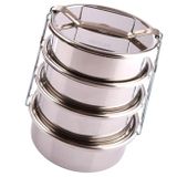 3 Lt Paslanmaz Çelik 4lü Sefer Tası 2-4 Kişilik Yemek Taşıma Kabı 750ml Isıtılabilir 4 Kap 15x24cm