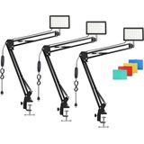 3 Lü 19CM 13 Watt 120 LED Fotograf Video Işığı Kelepçeli Masa Kıskaç Kolu Seti Ürün Youtube Canlı Yayın Vb