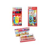 3 Lü Boya Kırtasiye Seti (Kuru+sulu+pastel Boya)