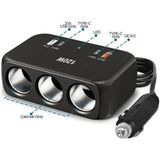 3 Lü Çakmak Soketi 120W Çakmaklık Çoğaltıcı 2 USB 1 Type-C Araç Şarj Cihazı Çakmak Çoklayıcı - 0 - Siyah