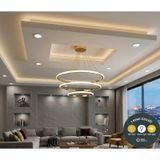3 Lü Çember Modern Gold Avize Salon & Yemek Masası Sarkıt Aydınlatma