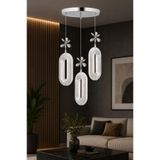 3 LÜ DEFNE 3 RENK MODLU KRİSTAL TAŞLI LEDLİ SARKIT AVİZE KROM RENK 145857587458