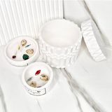 3 Lü Desenli Vazo Kristal Taşlı Özel Tasarım %100 Doğal Soya Wax Mum - Beyaz