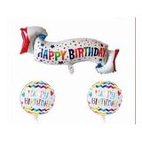 3 lü Happy Bırthday Yazılı Folyo Balon