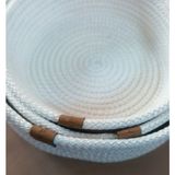 3 Lü Hasır Sepet - Beyaz - 3'lü - 20/18/16