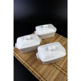 3 Lü Mini Porselen Kahvaltılık, Sosluk, Reçellik 12 9cm