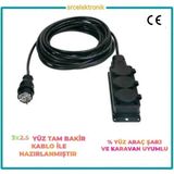 3 Lü Monofaze Arac Şarjı Için (12-50 Metre Arasi) 3x2.5 Ttr Hes Veya Öznur Kablo Tam Bakir Uzatma Seyyar Kablo