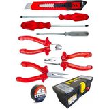 3 Lü Pense Set 3 Lü Tornavida Takımı Elektrik Bandı Falçata+takım Çanta Set