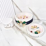 3 Lü Set Arı Figürlü Kristal Taşlı Özel Tasarım %100 Doğal Soya Wax Mum - Beyaz