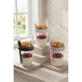 3 'lü Set Çatallı Kaşıklı Atıştırmalık Yemek Yoğurt Müsli Granola Diyet Kabı - Yemek Saklama Kabı