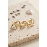 3 Lü Set Çiçek Model Gold Renk Kadın Küpe - Lisinya