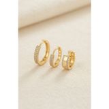 3 Lü Set Gold Renk Halka Model Küpe - Lisinya