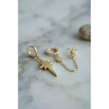 3 Lü Set Küpe Gold Renk Zincir Detaylı - Lisinya