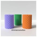 3 Lü Silindir Mum - Çok Renkli