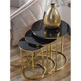 3' Lü Siyah Gold Metal Sehpa
