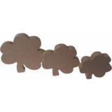 3 Lü Yonca Mdf Ahşap Obje 18Mm