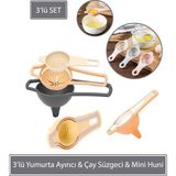 3 Lü Yumurta Ayırıcı & Çay Süzgeci & Mini Huni