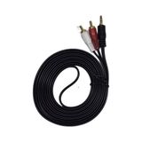 3 Metre 2 Rca To Aux Kablo - 3.5 Mm Stereo Jack Ses Aktarım Kablosu - Kırmızı Beyaz Tos Fiş