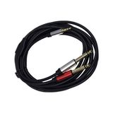 3 Metre 3.5 Mm To 2 X 6.35 Mm Ses Kablosu - Aux To Çivi Jak Mikser Ve Amfi Bağlantı Kablosu
