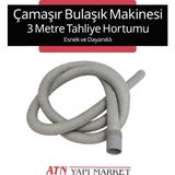 3 Metre Çamaşır Bulaşık Makinesi Drenaj Tahliye Hortumu – 300 cm Esnek Dayanıklı