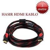 3 METRE ÇELİK ÖRGÜLÜ 3D STANDART HDMI KABLO-FULL HD GÖRÜNTÜ-HASIR