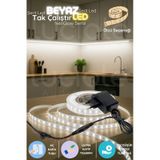 3 Metre Neoglow Led Şerit Seti 12v Tak Çalıştır Fişli 60 Çipli Beyaz Işık Bandı Aydınlatma