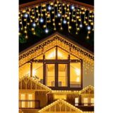 3 Metre Saçak Led Gün Işığı Beyaz Flaşlı 100 Ledli 20 Saçaklı Eklenebilir IP65 Dış Mekan Beyaz Kablolu Dekoratif Led Işık Yılbaşı Süsü