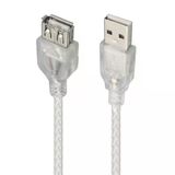 3 Metre Şeffaf Mavi Usb Uzatma Kablosu