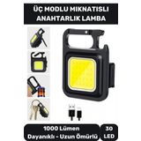 3 Mod Açacaklı Mıknatıslı Mini 30 LED Anahtarlık Mini El Feneri Usb Şarjlı 1000 Lümen El Feneri
