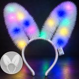 3 Modlu LED Işıklı Peluş Tavşan Kulağı Beyaz Renk (4604)