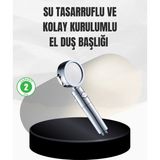 3 Modlu Yüksek Basınçlı Duş Başlığı, Kolay Montaj, Renkli ve Çok Fonksiyonlu - Seçenek 1