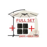 3 Mt 8 Kaburga Full Demir 21 Kg Ekru Bahçe Şemsiyesi Full Set Havuz Şemsiyesi Büyük Şemsiye