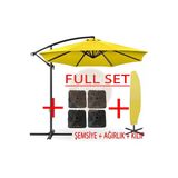 3 Mt 8 Kaburga Full Demir 21 Kg Sarı Bahçe Şemsiyesi Full Set Havuz Şemsiyesi Büyük Şemsiye