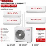 3 Oda + 1 Salon Midi (4m) Toshiba Multi Inverter Duvar Tipi Klima Paketi - İNTER 10,10,10,24