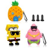 [3 Paket] AirPod 2/1 için Komik Airpod Kılıfı, 3D Çizgi Film Karakteri Sevimli Airpods 1&2 Kılıf Kawaii AirPods 1/2 Kılıf Erkek Erkek Çocuklar için Hediye Koruyucu Silikon Kılıf Anahtarlık